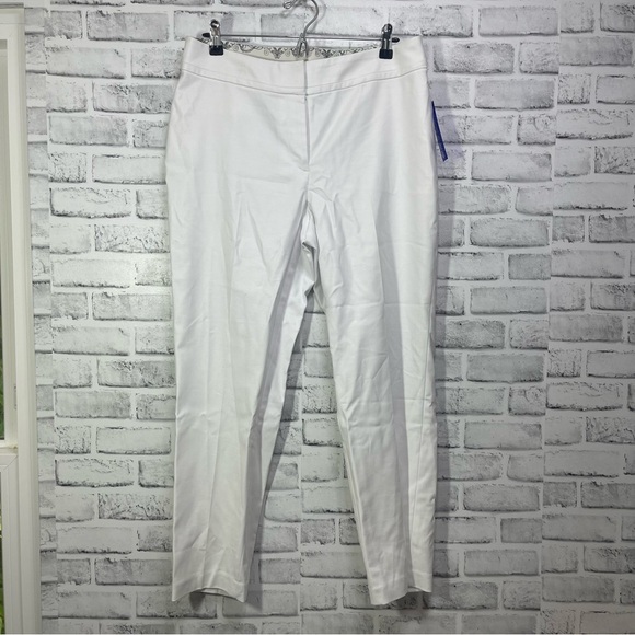 Peter Nygård White Pull On Straight Leg Pants NWT 12 - Picture 1 of 8